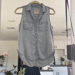 A & F muscle button up shirt.